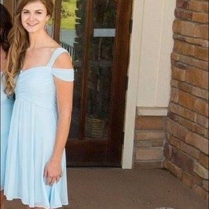 Blue tea length dress